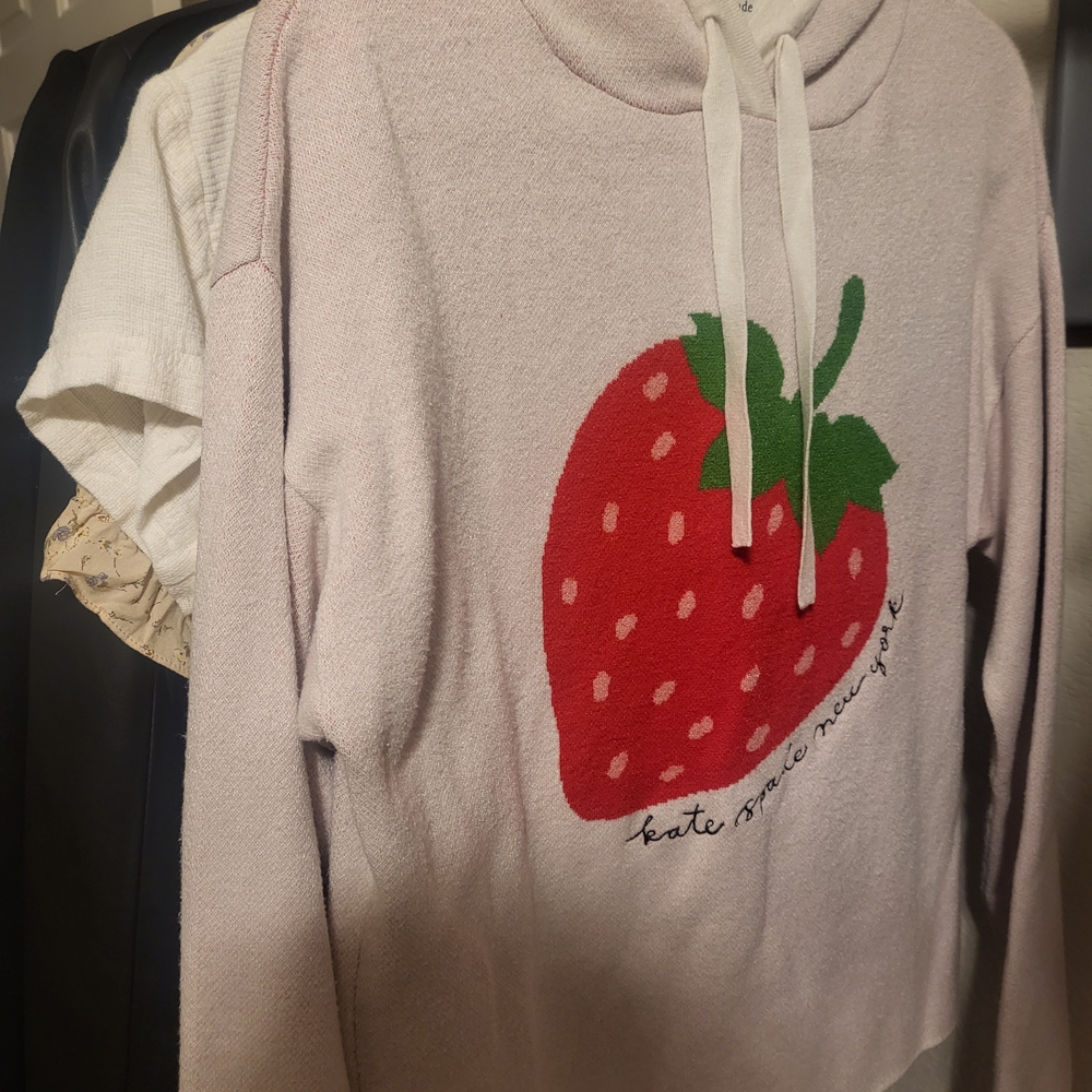 Kate Spade Pink Hoodie with Strawberry Design - Picture 6 of 10
